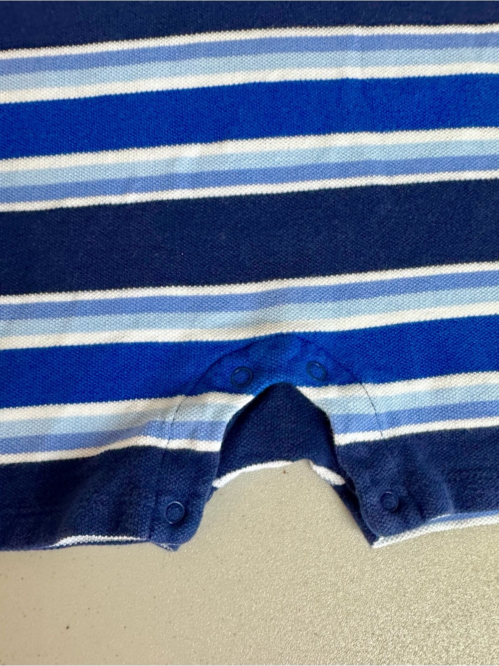 Polo Ralph Lauren Baby Boys Blue Short-Sleeve Striped Romper Shortall One pc 3M - Picture 4 of 6